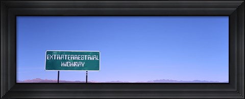 Framed Extraterrestrial Highway sign, Area 51, Nevada, USA Print