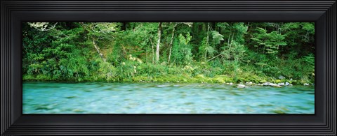 Framed Routeburn River near the Dart River and start of Routeburn Track and Mt Aspiring National Park, South Island, New Zealand Print
