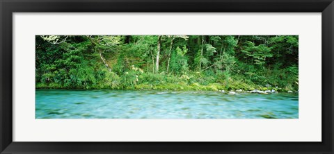 Framed Routeburn River near the Dart River and start of Routeburn Track and Mt Aspiring National Park, South Island, New Zealand Print