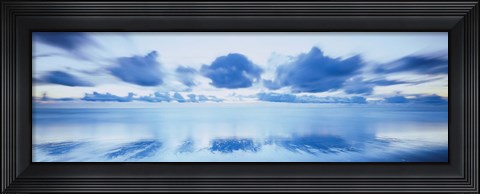 Framed Reflection of clouds on water, Foxton Beach, Levin, Wellington, Manawatu-Wanganui, North Island, New Zealand Print