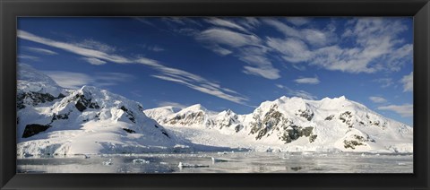 Framed Mountains and glaciers, Paradise Bay, Antarctic Peninsula Print