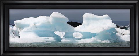Framed Icebergs and volcanic ash, Jokulsarlon Lagoon, Iceland Print