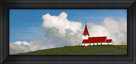 Framed Church on hill, Vik, Iceland Print