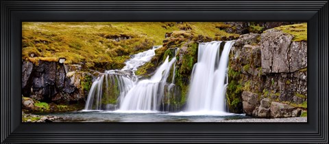 Framed Waterfall, Kirkjufellsfoss Waterfall, Myrar, Snaefellsnes, Borgarfjordur, Iceland Print
