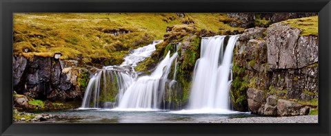 Framed Waterfall, Kirkjufellsfoss Waterfall, Myrar, Snaefellsnes, Borgarfjordur, Iceland Print