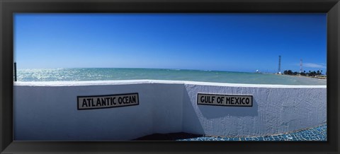 Framed Junction of Atlantic Ocean and Gulf of Mexico, Key West, Monroe County, Florida, USA Print