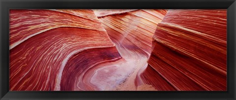 Framed Pink sandstone rock formations, The Wave, Coyote Buttes, Utah, USA Print