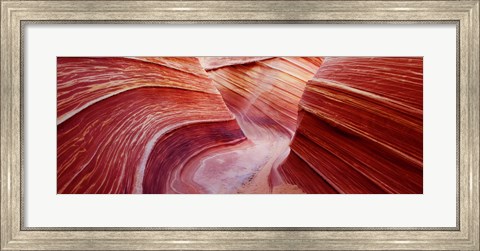 Framed Pink sandstone rock formations, The Wave, Coyote Buttes, Utah, USA Print