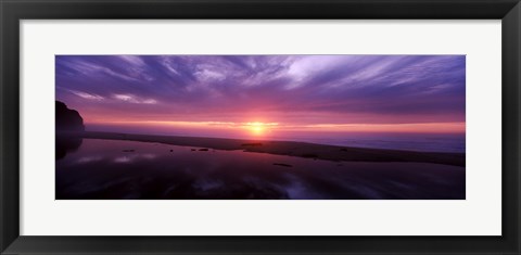 Framed Sunset over Pomponio State Park, San Mateo County, California, USA Print