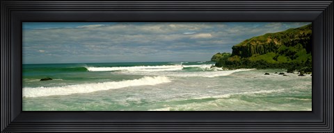 Framed Waves breaking on the shore, backside of Lennox Head, New South Wales, Australia Print