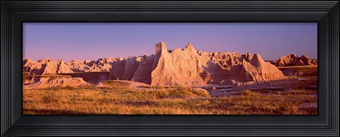 Framed Rock formations in a desert, Badlands National Park, South Dakota, USA Print