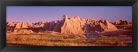 Framed Rock formations in a desert, Badlands National Park, South Dakota, USA Print