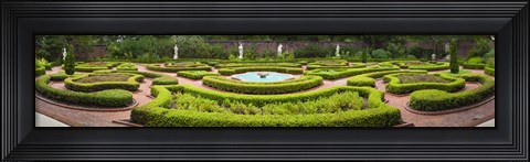Framed Fountain in a garden, Latham Memorial Garden, Tryon Palace, New Bern, North Carolina, USA Print
