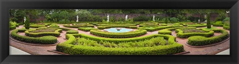 Framed Fountain in a garden, Latham Memorial Garden, Tryon Palace, New Bern, North Carolina, USA Print