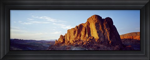 Framed Red rock at summer sunset, Valley Of Fire State Park, Nevada, USA Print