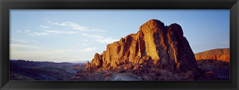 Framed Red rock at summer sunset, Valley Of Fire State Park, Nevada, USA Print