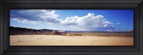 Framed Old well and ranch in the desert, Utah, USA Print