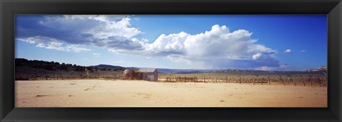 Framed Old well and ranch in the desert, Utah, USA Print