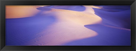 Framed Sand dunes at sunset, Stovepipe Wells, Death Valley, California, USA Print