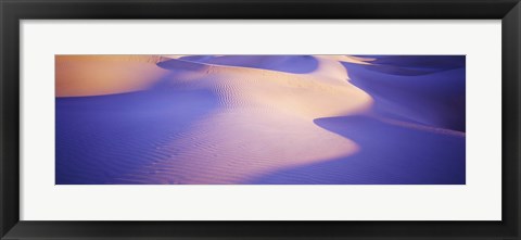 Framed Sand dunes at sunset, Stovepipe Wells, Death Valley, California, USA Print