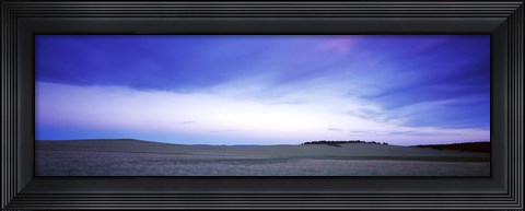 Framed Buffalo farm at dusk, Clear Creek Ranch, Utah, USA Print