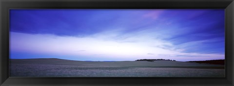 Framed Buffalo farm at dusk, Clear Creek Ranch, Utah, USA Print