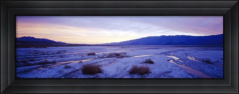 Framed Snow covered landscape in winter at dusk, Temple Sinacana, Zion National Park, Utah, USA Print