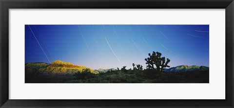 Framed Star trails over Red Rock Canyon National Conservation Area, Nevada, USA Print