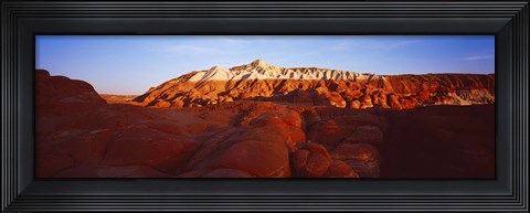 Framed Badlands at sunset, Escalante, Utah, USA Print