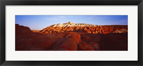 Framed Badlands at sunset, Escalante, Utah, USA Print