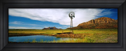 Framed Solitary windmill near a pond, U.S. Route 89, Utah Print