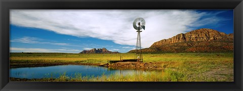 Framed Solitary windmill near a pond, U.S. Route 89, Utah Print