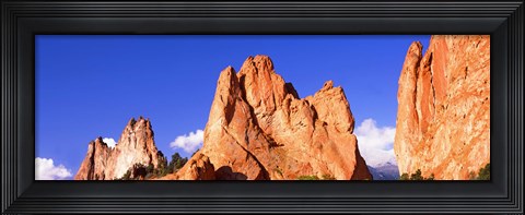 Framed Low angle view of rock formations, Garden of The Gods, Colorado Springs, Colorado, USA Print