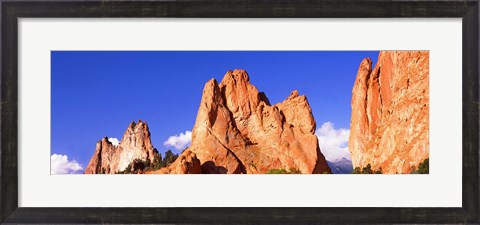 Framed Low angle view of rock formations, Garden of The Gods, Colorado Springs, Colorado, USA Print