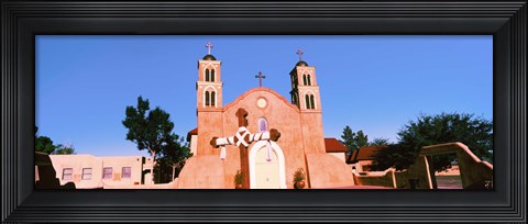 Framed Church in a city, San Miguel Mission, Socorro, New Mexico, USA Print