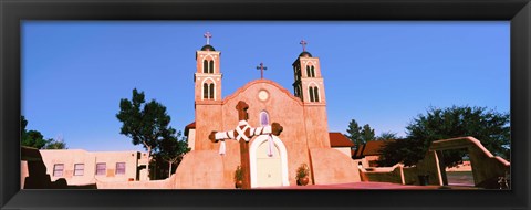 Framed Church in a city, San Miguel Mission, Socorro, New Mexico, USA Print