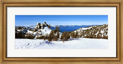 Framed Trees on a snow covered landscape, Heavenly Mountain Resort, Lake Tahoe, California-Nevada Border, USA Print