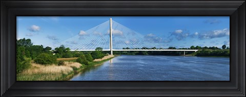 Framed Cable stayed bridge across a river, River Suir, Waterford, County Waterford, Republic of Ireland Print