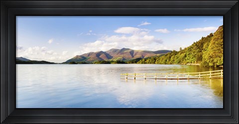Framed Lake with mountains in the background, Derwent Water, Lake District National Park, Cumbria, England Print