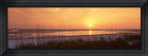 Framed Sea at dusk, Gulf of Mexico, Tigertail Beach, Marco Island, Florida, USA Print