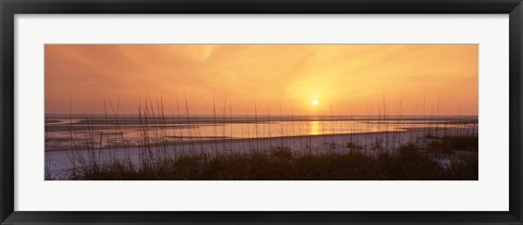 Framed Sea at dusk, Gulf of Mexico, Tigertail Beach, Marco Island, Florida, USA Print