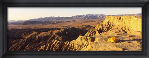 Framed Person Camping on Cliff, Anza Borrego Desert State Park, California Print