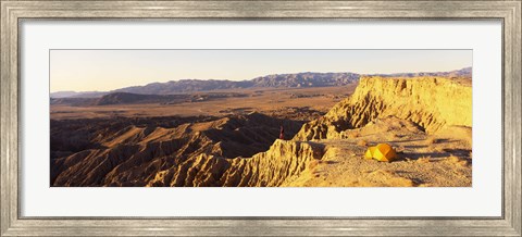 Framed Person Camping on Cliff, Anza Borrego Desert State Park, California Print