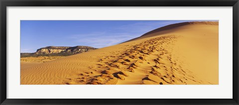 Framed Sand dunes in the desert, Coral Pink Sand Dunes State Park, Utah, USA Print