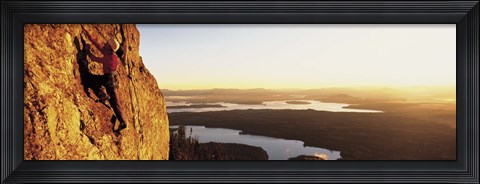 Framed USA, Wyoming, Grand Teton Park, climber Print