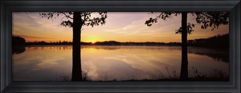 Framed Lake at sunrise, Stephen A. Forbes State Recreation Area, Marion County, Illinois, USA Print