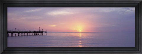 Framed Pier in the ocean at sunset, Caspersen Beach, Sarasota County, Venice, Florida, USA Print