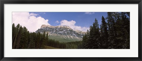 Framed Low angle view of a mountain, Protection Mountain, Bow Valley Parkway, Banff National Park, Alberta, Canada Print