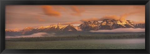 Framed Snowy Mountains, Grand Teton National Park, Wyoming Print