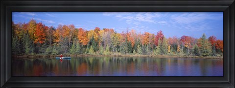 Framed Man in Canoe nr Antigo WI USA Print